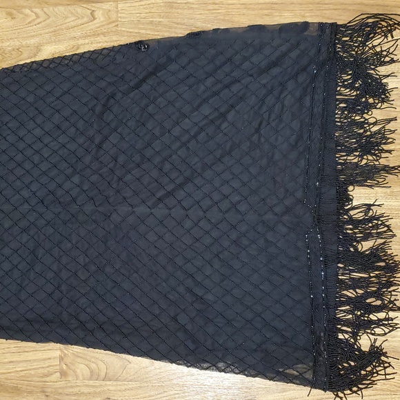 Lauren Ralph Beaded Sleeveless Cocktail Dress Fringe Beaded Embroidery Womens 16 - Picture 10 of 16